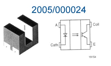 Elektronischer Schalter zum kontaktlosen Schalten mittels Halbleiterbauelementen, bestehend im Wesentlichen aus einer LED und einem Phototransistor, die durch einen Spalt voneinander getrennt sind; die Schaltung erfolgt durch Unterbrechung des Lichtstrahls im Spalt.