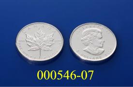 Silbermünzen, es handelt sich um einzelne Münzen (999/1000, lt. Antragstellerangaben) mit einem Nennwert von 5 Kan.-Dollar. Die Vorderseite zeigt das kanadische Ahornblatt unter der Aufschrift CANADA. Die Rückseite zeigt ein Portrait der Königin Elizabeth II sowie die Aufschrift „Elizabeth II“ oberhalb und „5 Dollars Prägejahr“ unterhalb der Büste.
Die Münzen werden im Ausgabeland (Kanada) mit einem Feingewicht von 31,1 g und Design geprägt und sind dort gesetzliche Zahlungsmittel. 
Der Durchmesser der Münzen beträgt 38 mm.
Sie werden wegen ihres Sammlerwertes umgesetzt.
(Abbildung siehe Anlage)