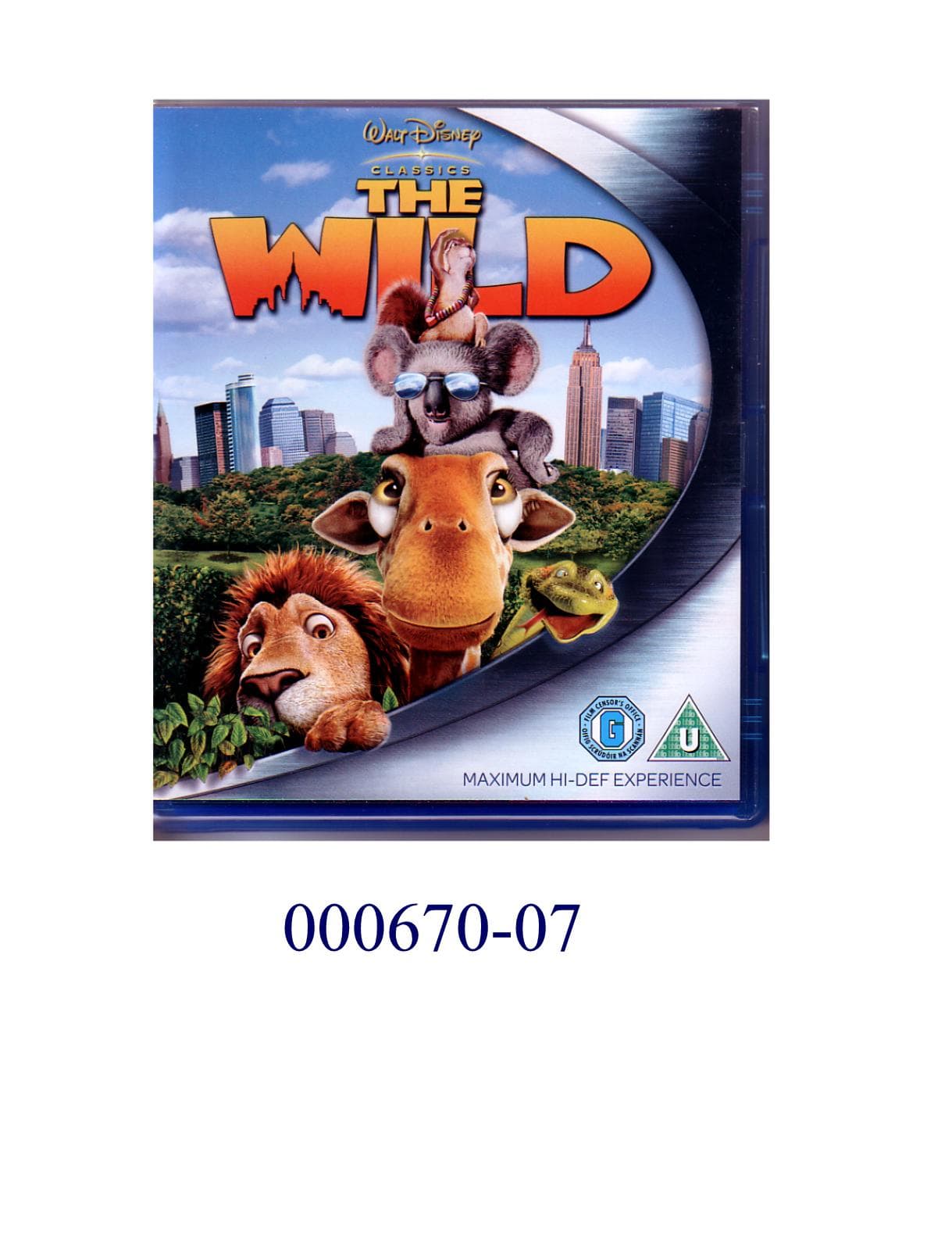 Aufzeichnungsträger (Blu-ray-Disc) mit Aufzeichnungen,
- zur Wiedergabe von Ton und Bildern,
- optisches Speichermedium,
- in einem zum dauernden Gebrauch geeigneten Kunststoffbehältnis mit buntbedrucktem Cover. 
Die Disc kann nur in einem BD Player abgespielt werden.

"Platte, optischer Aufzeichnungsträger, mit Aufzeichnung, Platte ("disc") für Laserabnehmersysteme, zur Wiedergabe von Ton und Bildern, nicht zur Wiedergabe über eine automatische Datenverarbeitungsmaschine geeignet – Blu-ray-Disc."