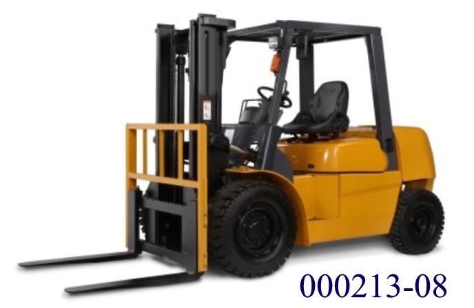 Gabelstapler mit Benzinmotor, 
- aus einem selbstfahrenden Karren mit Antriebsrädern, vierrädriger Bauweise, Lenkrad, Fahrersitz, Hubeinheit aus Hubmast und Gabelträger, gabelförmiger Lastenauflage, Benzinmotorantrieb und Hydrauliksteuerung für Hub- und Fahrbewegungen, Bedien- und Anzeigeelementen, Hupe und Sicherheitsschalter,
- mit einer Hubhöhe von 3000 mm und einer Tragkraft von 4000 kg,
- zum Heben, Transportieren und Stapeln von diversen Waren.

Der Benzin-Gabelstapler wird durch einen mitfahrenden Bediener gesteuert und besitzt eine Hecklenkung mit sehr großem Lenkeinschlag. 
(Abbildung siehe Anlage)

"Mit Hebevorrichtung ausgerüsteter Karren zum Fördern und für das Hantieren, andere selbstfahrende Karren, zum Heben bis auf eine Höhe von 3000 mm - sog. Benzin-Gabelstapler"