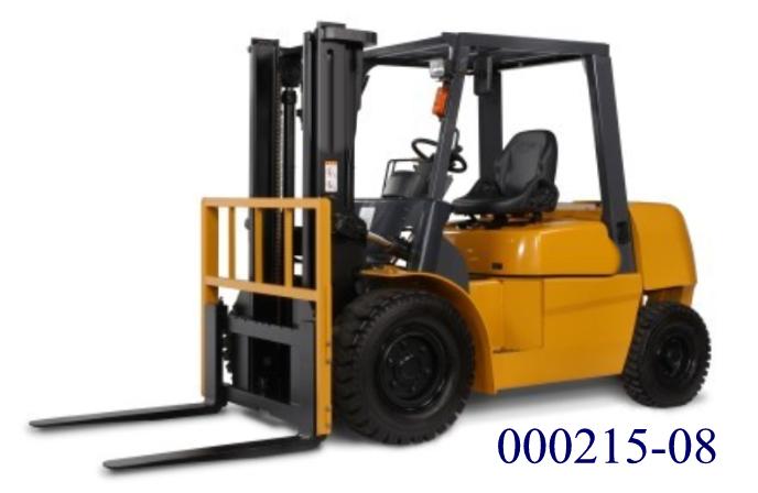 Gabelstapler mit Benzinmotor, 
- aus einem selbstfahrenden Karren mit Antriebsrädern, vierrädriger Bauweise, Lenkrad, Fahrersitz, Hubeinheit aus Hubmast und Gabelträger, gabelförmiger Lastenauflage, Benzinmotorantrieb und Hydrauliksteuerung für Hub- und Fahrbewegungen, Bedien- und Anzeigeelementen, Hupe und Sicherheitsschalter,
- mit einer Hubhöhe von 3000 mm und einer Tragkraft von 5000 kg,
- zum Heben, Transportieren und Stapeln von diversen Waren.

Der Benzin-Gabelstapler wird durch einen mitfahrenden Bediener gesteuert und besitzt eine Hecklenkung mit sehr großem Lenkeinschlag. 
(Abbildung siehe Anlage)

"Mit Hebevorrichtung ausgerüsteter Karren zum Fördern und für das Hantieren, andere selbstfahrende Karren, zum Heben bis auf eine Höhe von 3000 mm - sog. Benzin-Gabelstapler"