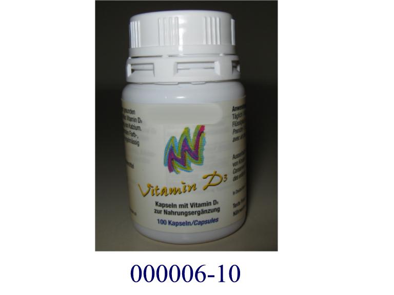 Hellgelbe, rundliche, klare Weichgelatinekapseln, gefüllt mit einer gelbstichigen, klaren, neutral riechenden, öligen, genießbaren Zubereitung auf Basis von Sojaöl, Vitamin D3 (Cholecalciferol) sowie einer geringen Menge an MCT-Öl (mittelkettiges Triglycerid); kein Milchfett enthaltend; der Gehalt an Vitamin D3 / Kapsel liegt nicht im therapeutisch/prophylaktischem Bereich; aufgemacht in einer etikettierten, weißen Kunststoffdose mit weißem Schraubverschluss zu 100 Stück.