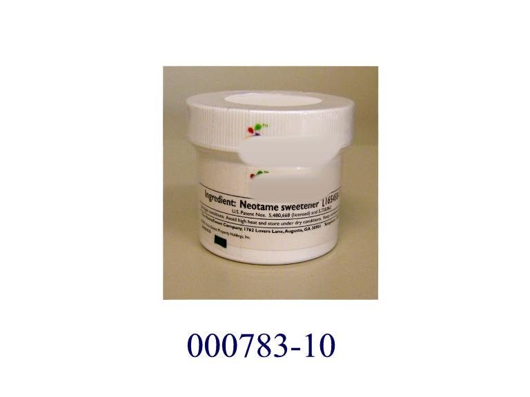 Intensiv süß schmeckender, pulverförmiger organischer Reinstoff - ein Derivat eines cyclischen Amides (Neotam: N-[N-(3,3-dimethylbutyl)-L-alpha-aspartyl]-L-phenylalanin-1-methylester); das Erzeugnis dient als Süßstoff für den Einsatz in der Lebensmittelindustrie.