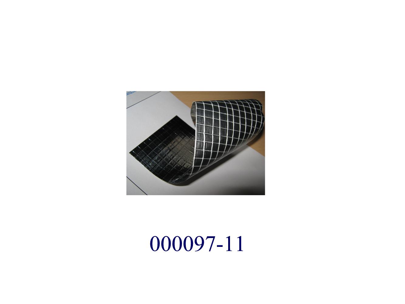 Flächenerzeugnis
- dreilagig, bestehend aus einer Alufolie (Dicke ca. 10 um), einem Gelege aus Glasfaserrovings und einer Kunststofffolie (Polyethylen-PE-LD),
- mit einer Dicke (ohne Unterlage) von weniger als 0,021mm.