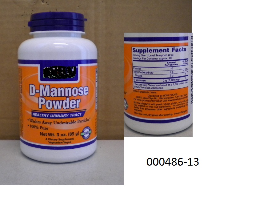 Chemisch reiner Zucker (Mannose), in Form eines weißen, feinen, wasserlöslichen Pulvers; aufgemacht in einer etikettierten, weißen Kunststoffdose mit dunkelblauem Klappverschluss mit Sicherungsring und Innenversiegelung zu 85 g; das Erzeugnis dient als Nahrungsergänzung.