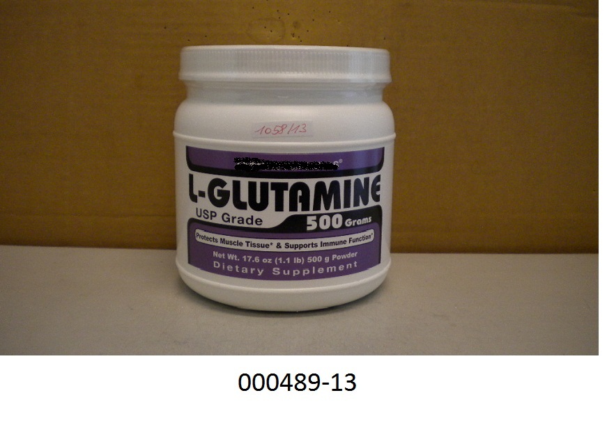 Acyclisches Carbonsäureamid, und zwar Glutamin (Levoglutamid – 2-Amino-4-carbamoylbutansäure), in Form eines weißen, feinen Pulvers; aufgemacht in einer etikettierten, weißen Kunststoffdose mit weißem Verschluss zu 500 g; das Erzeugnis dient als Nahrungsergänzung.