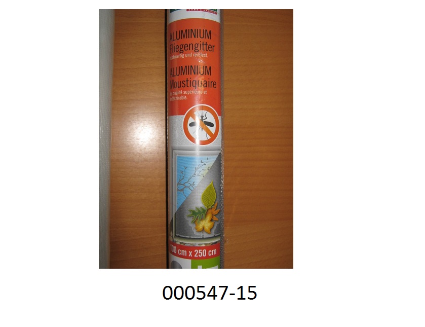 Schmutz- und Insektenschutz, in Form eines Gewebes
- rechteckig zugeschnitten, mit den Abmessungen von ca. 100 x 250cm (laut Firmenangabe),
- bestehend aus Aluminiumdraht,
- verpackt mit einem bunt bedruckten Etikett in einer Kunststofffolie für den Einzelverkauf.
(Abbildung siehe Anlage)