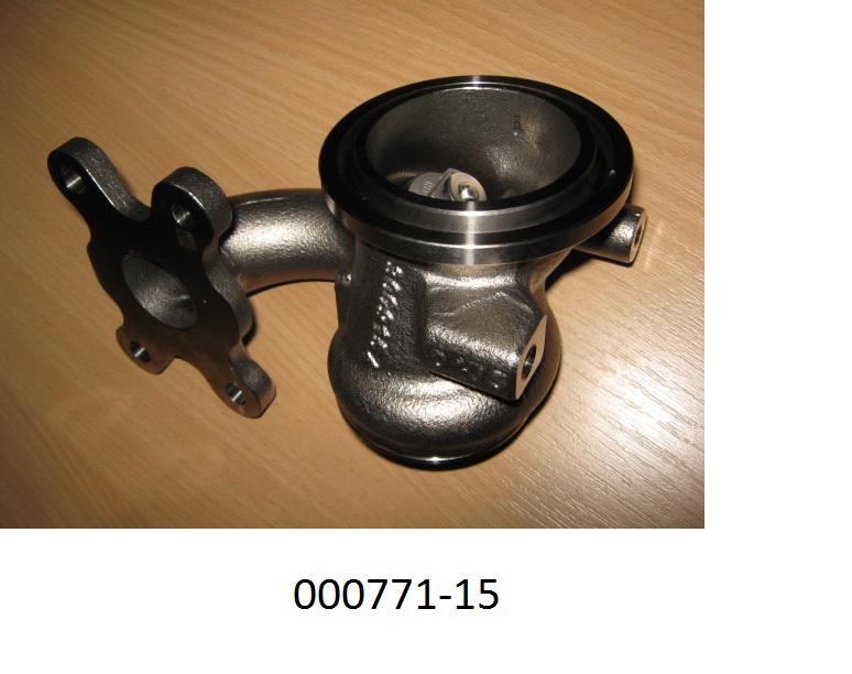 Ein ca. 20 x 11 x 10,5 cm großes Turbinengehäuse aus unedlem, magnetischem Metall (Stahlguss), bestehend aus einer Aussparung für das Turbinenrad (Durchmesser 62 mm), einer Öffnung für den Abgaseinlasskanal und einer Öffnung für den Abgasauslasskanal. 
Das Gehäuse ist der Bestandteil einer Turbine, in dem sich das Turbinenrad befindet, welches die Energie des einströmenden Motorenabgases in eine Drehbewegung zum Antrieb des Verdichterrades des Turboladers umwandelt.
Mit einer Einsatztemperatur (Hitzebeständigkeit) von max. 950° C.
(Angaben laut Antragsteller)
(Abbildung laut Anlage)
