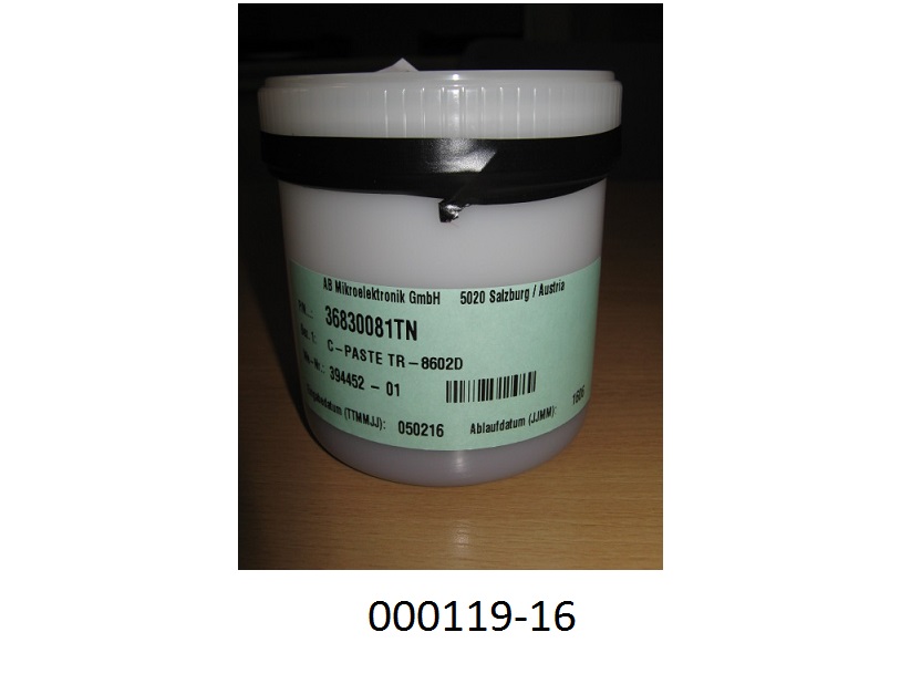 Braune, hochviskose Zubereitung (Dickschichtpaste), im Wesentlichen bestehend aus einer Mischung von Kupfer mit Metalloxiden und organischen Zusätzen; das Produkt dient Elektrodenpaste zur Herstellung von Dickschichtschaltungen.