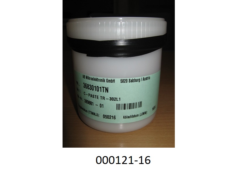 Silberfarbene, hochviskose Zubereitung (Dickschichtpaste), im Wesentlichen bestehend aus einer Mischung von Silber mit Metalloxiden und organischen Zusätzen; das Produkt dient Elektrodenpaste zur Herstellung von Dickschichtschaltungen.
