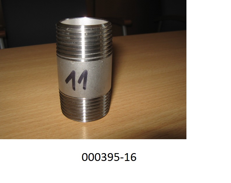 Bei der Ware handelt es sich um einen Rohrdoppelnippel (1“ auf 1“) aus Edelstahl, durch Ziehen hergestellt, mit den Abmessungen von ca. 6 x 3,4 cm.
(Abbildung siehe Anlage)