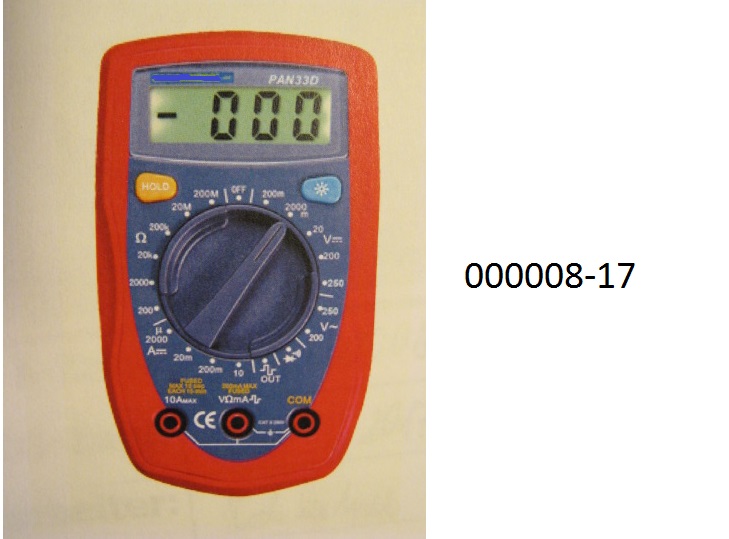 Digital-Multimeter, bestehend aus einem ca. 130 x 73,5 x 35 mm großen Gehäuse aus Kunststoff, mit LC-Display, Drehschalter zum Wählen der Messfunktion, zwei Bedientasten und drei Anschlussbuchsen.
Das batteriebetriebene Multimeter (ohne Registriervorrichtung) dient dem Messen der elektrischen Größen Gleich-/Wechselspannung, Gleichstrom und Widerstand und liegt zusammen mit Prüfkabel, 9 V Batterie und Bedienungsanleitung in Aufmachung für den Kleinverkauf vor.
(Angaben laut Antragsteller)
(Abbildung laut Anlage)