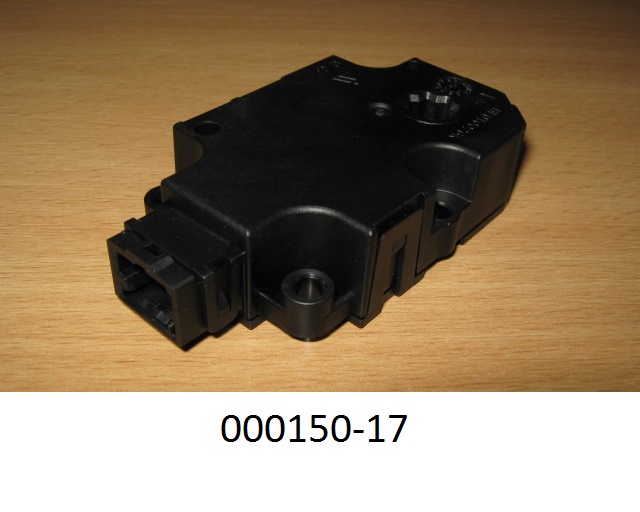 Stellantrieb,
- aus einem elektrischen 3-phasen Gleichstromschrittmotor mit einem mehrstufigen Zahnradgetriebe, 
- einer mit passiven und aktiven Bauelementen bestückten, gedruckten Schaltung und einer vierpoligen Anschlussbuchse in einem gemeinsamen, spezifisch geformten Kunststoffgehäuse (Abmessungen: ca. 78,3x44,9x19 mm) mit Befestigungsvorrichtungen, 
- mit einer Leistung von weniger als 37,5 Watt,
- zur gesteuerten Umwandlung elektrischer Energie in eine mechanische Bewegung des Gleichstromschrittmotors, 
- zum Verstellen der Heizungs-, Lüftungs- und Umluftklappen an Klimaanlagen in Kraftfahrzeugen.
(Angaben laut Antragsteller)
"Gleichstrommotor, mit einer Leistung von 37,5 W oder weniger, - Stellantrieb."