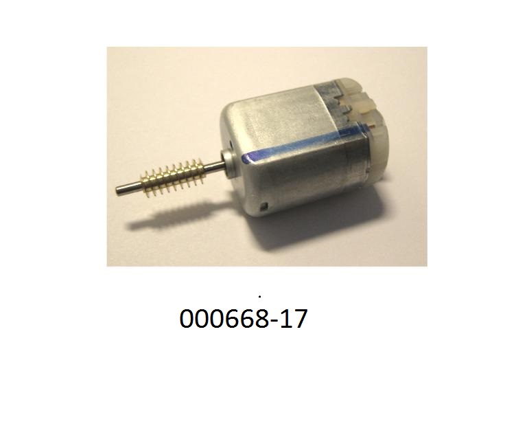 Spezifisch nach Werkszeichnung gefertigter Gleichstrommotor,
- mit Bürsten und einem Innenrotor mit Drei-Phasen-Wicklung, für einen Temperaturbereich 
von -40°C bis +85°C,
- mit einer Leistung von weniger als 37,5 W und einer Betriebsspannung von 12 V,
- mit einer an der Motorwelle befestigten Schnecke,
- Gehäuseabmessungen (DxH): 24,2 x 34,9 mm,
- zur Verwendung in verschiedenen Anwendungsbereichen.
(Abbildung laut Anlage)