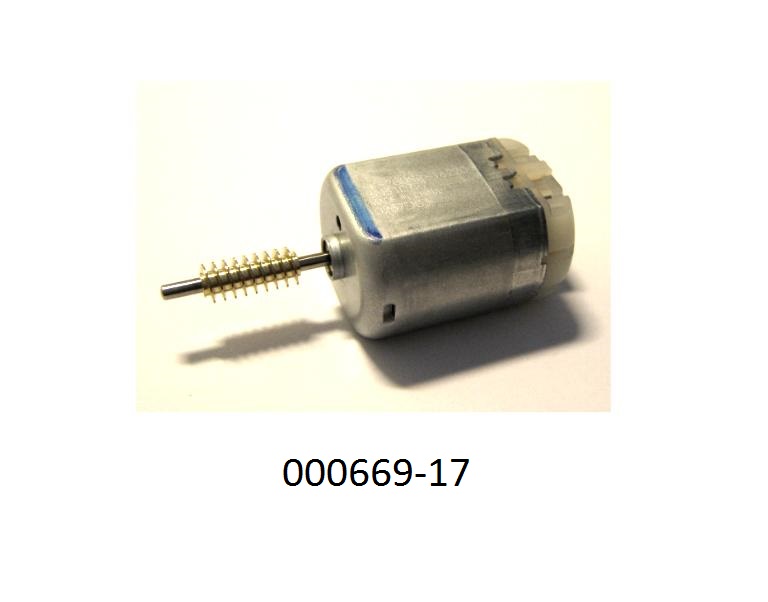 Spezifisch nach Werkszeichnung gefertigter Gleichstrommotor,
- mit Bürsten und einem Innenrotor mit Drei-Phasen-Wicklung, für einen Temperaturbereich 
von -40°C bis +85°C,
- mit einer Leistung von weniger als 37,5 W und einer Betriebsspannung von 12 V,
- mit einer an der Motorwelle befestigten Schnecke,
- Gehäuseabmessungen (DxH): 24,2 x 34,9 mm,
- zur Verwendung in verschiedenen Anwendungsbereichen.
(Abbildung laut Anlage)