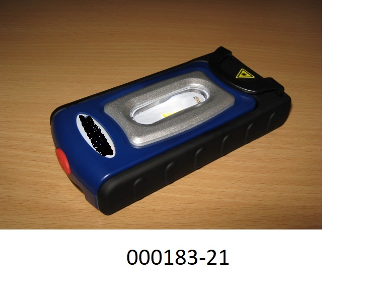 Tragbare elektrische Arbeitsleuchte aus einem Kunststoffgehäuse (Abmessungen: ca. 130 x 66 x 28 mm), einem Leuchtfeld mit 4 LED-Streifen, Ein-/Ausschalter, eingebautem Lithium-Ionen-Akkumulator, integrierter Ladeelektronik und Micro-USB-Ladebuchse, ausklappbarem Tragegriff mit Gürtelklipp im Rahmen, schwenkbarem Aufhängehaken, sowie Haltemagnet im Sockel.
(Angaben laut Antragsteller)
Das Erzeugnis ist zusammen mit einer Bedienungsanleitung in einem bunt bedruckten Karton zum Verkauf aufgemacht.
(Abbildung laut Anlage)