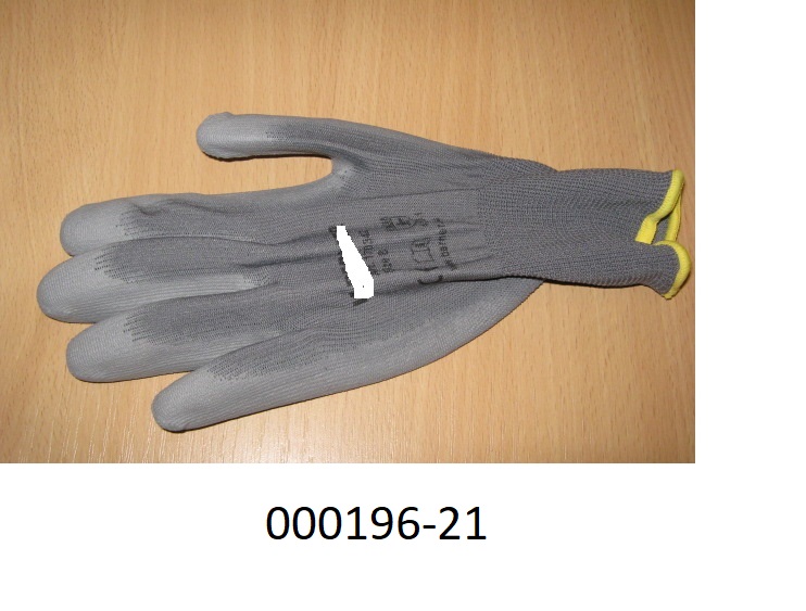 Fingerhandschuh (Arbeits-/Schutzhandschuh)
- bis über das Handgelenk reichend,
- bestehend aus einer feinen und dichten Wirkware aus texturierten Filamentgarnen auf Polyesterbasis, im Pulsbereich mit eingearbeiteten Elastomerfäden,
- im Bereich der Hand- und Fingerinnenflächen mit einer dünnen Schicht aus Polyurethan überzogen,
- durch Zusammennähen konfektioniert.
(Abbildung siehe Anlage)