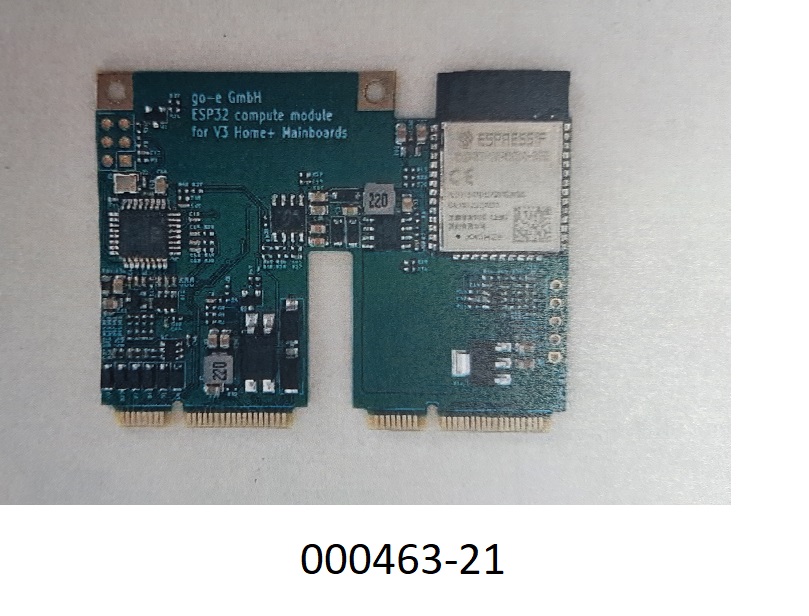 Elektronische Baugruppe, sog. Steuerungsplatine mit WLAN-Modul (Abmessungen: L x B ca. 6,6 x 5 cm), aus einer spezifisch geformten, gedruckten Schaltung, mit Microcontrollern Steckkontakten, aktiven und passiven Bauelementen, sowie einem WLAN-Modul.
Über die integrierte WLAN Antenne verbindet sich die Steuerungsplatine zu einem WLAN.
Die Platine ist Teil einer e-Ladestation.
Eine Hauptfunktion ist nicht ermittelbar, so dass die Einreihung gemäß AV 3 c) in die letztgenannte Unterposition (speicherprogrammierbare Steuerung) erfolgt. 
(Angaben laut Antragsteller)
(Abbildung siehe Anlage)