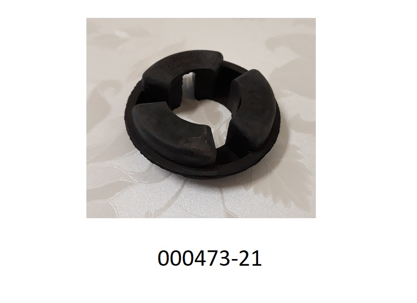 Schwarzes, elastisches, rundes Formteil (Außendurchmesser ca. 65 mm), welches – im Grundriss betrachtet - aus drei je 19 mm hohen, sternförmig angeordneten, aber in ihrem Zentrum verkürzten Kreissektoren besteht, wodurch eine Art zylindrischer Hohlraum (Durchmesser ca. 65 mm) entsteht.
Der sog. „Kupplungszahnkranz“, der zur Kraftübertragung zwischen Elektromotor und Hydraulikpumpe (beide nicht Gegenstand dieser VZTA) dient, besteht aus Weichkautschuk, nicht aus Zellkautschuk.
(Abbildung laut Anlage)