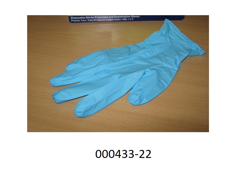 Fingerhandschuhe in Form von Einmal-Schutzhandschuhen
- bestehend aus einem Acrylnitril-Butadien-Copolymer, in blauer Farbe,
- zu 100 Stück in einer bunt bedruckten Faltschachtel verpackt,
- nicht steril verpackt und puderfrei,
- die Anforderungen der Normen EN 455-1 (Prüfung auf Dichtigkeit) und EN 455-2 (Prüfung der Reißkraft) erfüllend.
(Abbildung siehe Anlage, Materialangaben laut Antragsteller)