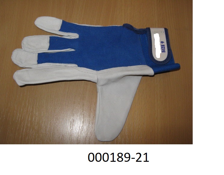 Fingerhandschuh (Arbeits-, Schutzhandschuh)
- bis über das Handgelenk reichend,
- bestehend aus einer gefärbten Wirkware aus Baumwollgarnen, im Pulsbereich sind Elastomerfäden eingearbeitet,
- im Bereiche der Hand- und Fingerinnenflächen, des Daumens- und Zeigefingers aus Leder bestehend (flächenmäßig den größten Anteil darstellend).
(Abbildung siehe Anlage)