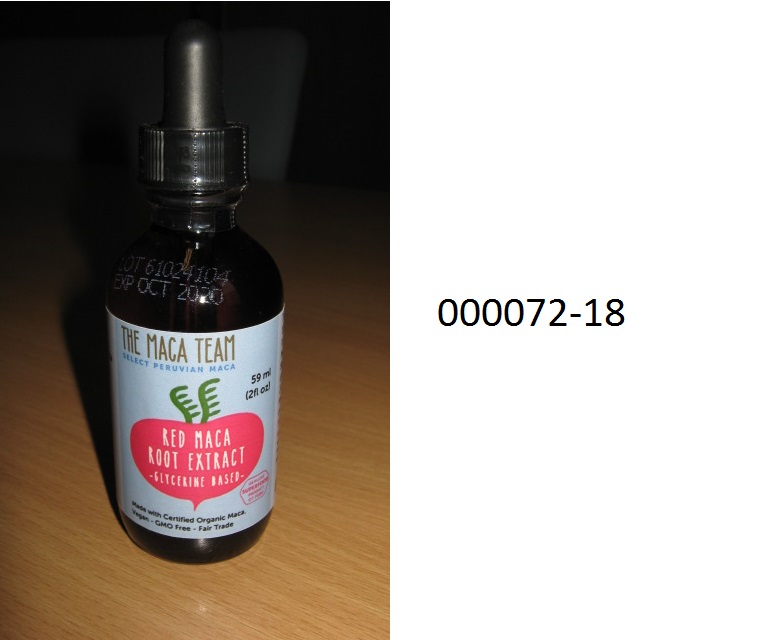Nicht alkoholhaltiges, braunstichiges, wenig tr?bes, viskoses, unmittelbar trinkbares Getr?nk, im Wesentlichen bestehend aus Glycerin (ca. 70 %), Wasser und geringen Mengen von getrockneten, feinst vermahlenen Macawurzeln (Lepidum sp.); keine Erzeugnisse der Positionen 0401 bis 0404 und keine Fette aus Erzeugnissen der Positionen 0401 bis 0404 enthaltend; keinen Zucker (Saccharose oder Invertzucker) enthaltend; aufgemacht in einem etikettierten Braunglasfl?schchen mit versiegeltem Schraubverschluss mit integrierter Quetschpipette; kein Erzeugnis der Position HS 1302.