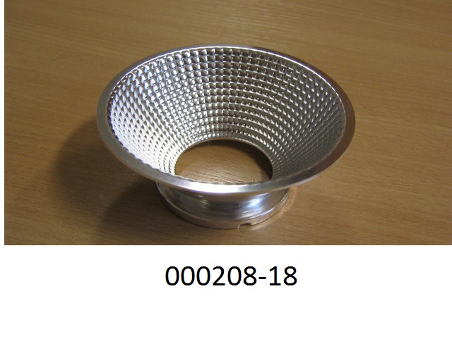 Bei dem Erzeugnis handelt es sich um einen spezifisch geformten runden (Au?endurchmesser 100 mm), aus Aluminium gefertigten Reflektor f?r Beleuchtungsk?rper.
Der Reflektor dient nach der Montage in Deckenleuchten zur Lichtlenkung /Festlegung des Abstrahlwinkels des Beleuchtungsk?rpers.
(Angaben laut Antragsteller)
(Abbildung siehe Anlage)