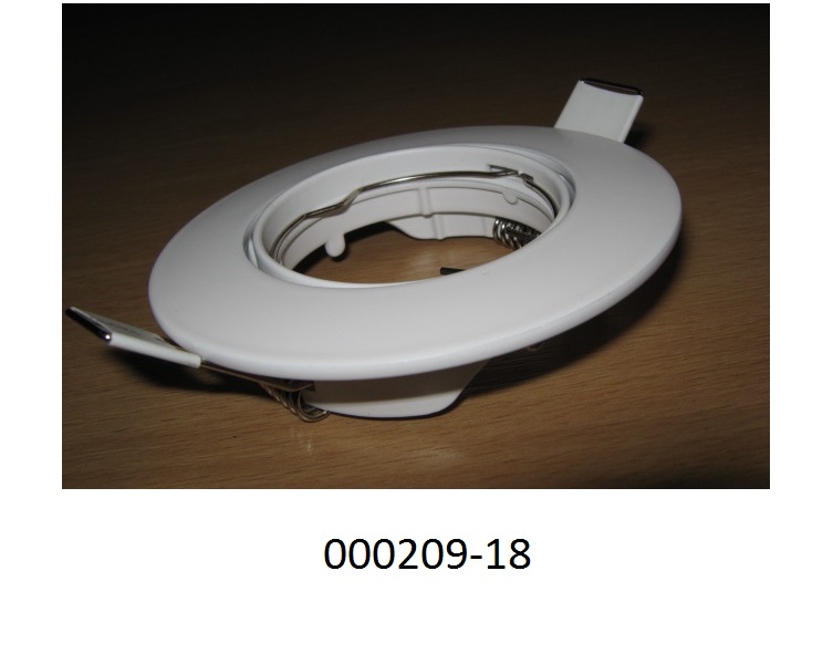 Bei dem Erzeugnis handelt es sich um einen spezifisch geformten runden (Au?endurchmesser 90 mm), vorwiegend aus Aluminium gefertigten Befestigungsring f?r Deckenausschnitte.
Der erkennbare Bestandteil eines elektrischen Beleuchtungsk?rpers besteht aus einem Ring mit Federmechanismus, ist mit einem schwenkbaren Einsatz zur Aufnahme und Halterung des Lichtmoduls versehen, und wird in Decken montiert.
(Angaben laut Antragsteller)
(Abbildung siehe Anlage)