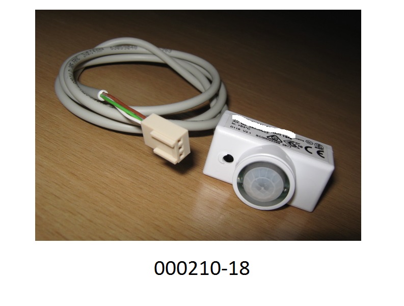 Infrarotbewegungsmelder in Form einer zusammengesetzten, elektronischen Schaltung,
- bestehend aus einer mit Mikrocontroller, einem passiven Infrarotsensor zum Detektieren der Wärmestrahlung von Objekten, einer Photodiode, einem Infrarot-Empfängermodul für IR-Fernbedienungssignale und einer elektrischen Steckvorrichtung bestückten, gedruckten Schaltung in einem gemeinsamen Gehäuse (Abmessungen: ca. 39 x 19 x 27 mm). Die Schaltung ist mit einem 3-adrigen, elektrischen Anschlusskabel, an dessen Ende ein Steckkontakt angeschlossen ist, verbunden.

Die elektronische Schaltung dient als passiver Infrarotbewegungsmelder, als Umgebungslichtsensor, als Empfänger für Steuersignale einer IR-Fernbedienung, sowie zur Umwandlung und Weiterleitung dieser Signale an Vorschaltgeräte von Konstant-Lichtsystemen.
(Abbildung siehe Anlage)