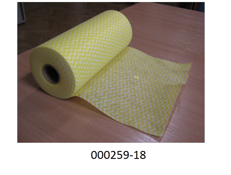 Andere konfektionierte Ware in Form eines Wischtuches
- bestehend aus einem Vliesstoff aus Filamenten auf Polyesterbasis und mattierten Zelluloseregeneratfasern (Viskose), welche mit einem Bindemittel verfestigt sind,
- aufgewickelt auf einer ca. 20 cm breiten Kartonrolle und in Abschnitten in einer L?nge von ca. 40 cm durch Perforierung so hergerichtet, dass ein Abrei?en in immer gleichen St?cken gew?hrleistet ist (gebrauchsfertig, daher konfektioniert).
(Abbildung siehe Anlage)