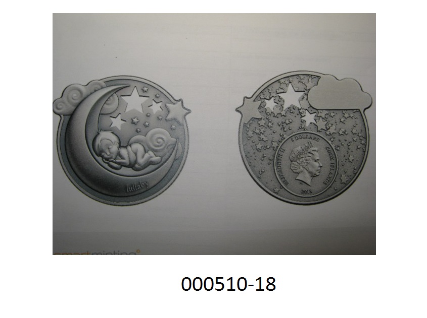 Münze
- bestehend aus Silber (.999);
- mit einem Gewicht von 1oz. und einem Durchmesser von 38,61mm;
- Ausgabeland Cook Islands,
- mit einer Prägung versehen: auf der Vorderseite Königin Elizabeth II, auf der Hinterseite ein schlafendes Kind,
- kein unmittelbar gesetzliches Zahlungsmittel in auf den Cook Islands.
(Abbildung siehe Anlage, Angaben laut Antragsteller)