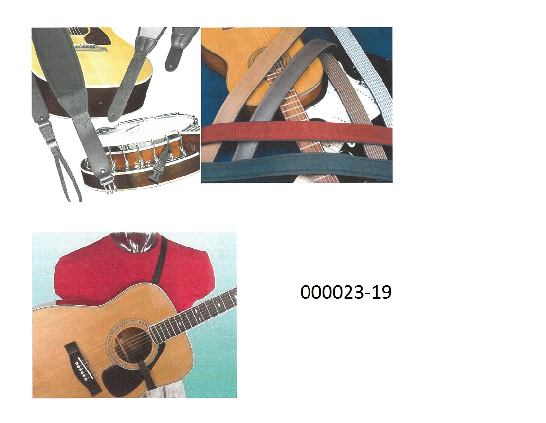 Zubehör für ein Musikinstrument (Gitarre, Bass, Mandoline, Ukulele), in Form eines Schultergurtes
- bestehend aus einem gewebten Band mit echter Webkante aus texturierten Multifilamentgarnen auf Polyamidbasis mit einer Breite von ca. 2cm,
- an den Enden mittels Kunststoffclips schlingenförmig fixiert und mit Haken aus Kunststoff versehen, um an einem Musikinstrument befestigt zu werden.
Der Gurt wird um die Schulter gelegt um das Spielen des Instrumentes, welches mittels der Haken am Gurt fixiert ist, zu ermöglichen.
Es handelt sich um eine Vorrichtung, welche das Instrument für das Musizieren geeignet macht, seine Verwendungsmöglichkeiten erweitert, bzw. es in die Lage versetzt, eine im Zusammenhang mit seiner Hauptfunktion stehende Tätigkeit auszuführen.
(Abbildung siehe Anlage)
