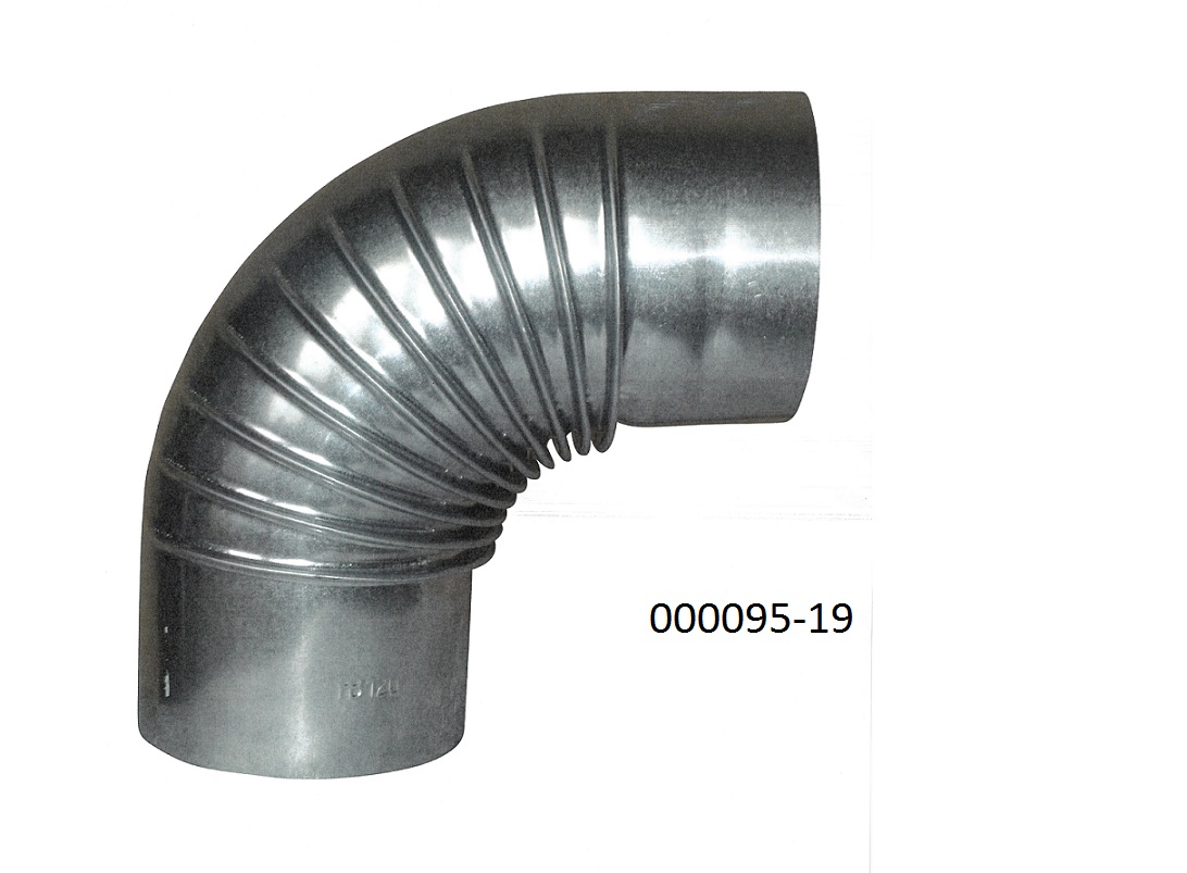 Es handelt sich um ein um 90° gebogenes Hohlerzeugnis aus silbernem Stahlblech, mit einem Außendurchmesser von etwa 123 mm und einer Wanddicke von etwa 1 mm. Die Ware ist aus einem gebogenen Stahlblech, welches in der Biegung eine Faltung besitzt und an einem Ende einen Schweißpunkt aufweist, hergestellt. Das Erzeugnis wird beim Anschluss eines Ofens an den Kamin zum Verbinden (Einstecken) mit weiteren Rohrelementen von Ofenrohren verwendet.
(Abbildung siehe Anlage)