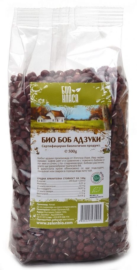 Боб, цели, червено-кафяви на цвят зърна, сух, без шушулки, от вида Adzuki (Vigna angularis). Бобът е представен в опаковки по 25 kg.