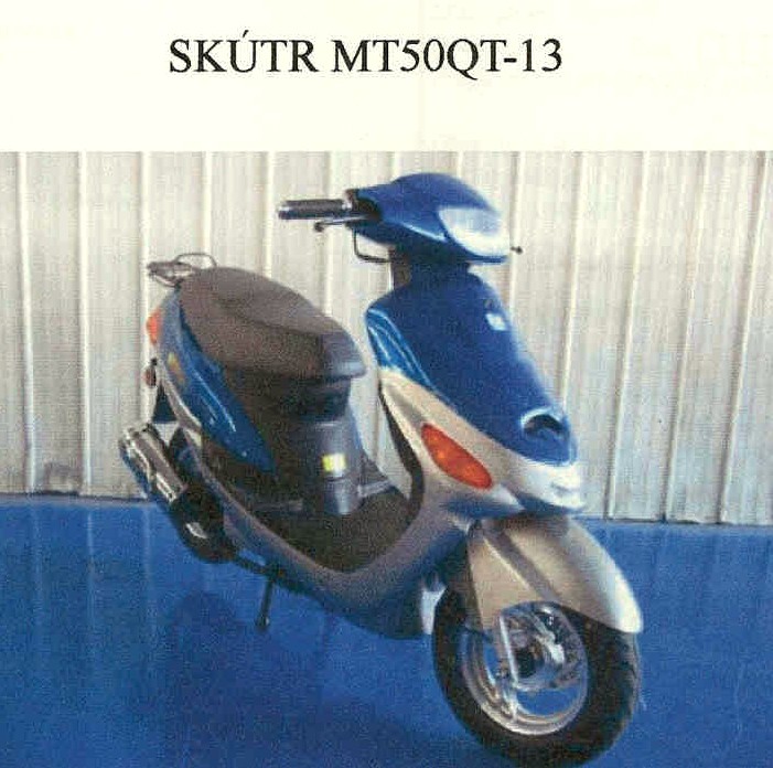 Silniční skútr určený pro přepravu osob.
Rozměry: 1660 x 680 x 1070 mm.
Motor: čtyřtaktní.
Obsah válce: 50 ccm.
Chlazení: vzduchem.
Rozvor kol: 1195 mm.
Čistá hmotnost: 85 kg
Nosnost 100 kg.
Objem nádrže: 4,5 l.
Max. výkon: 2,35 kW/7500ot/min.
Velikost pneu: 3,5-10-4PR.
Zapalování: CDI
Startování: nožní/elektrické
Brzdy: přední kotoučová,zadní bubnová
Baterie: 12V/5Ah.
Max. rychl: 50 km/h.
