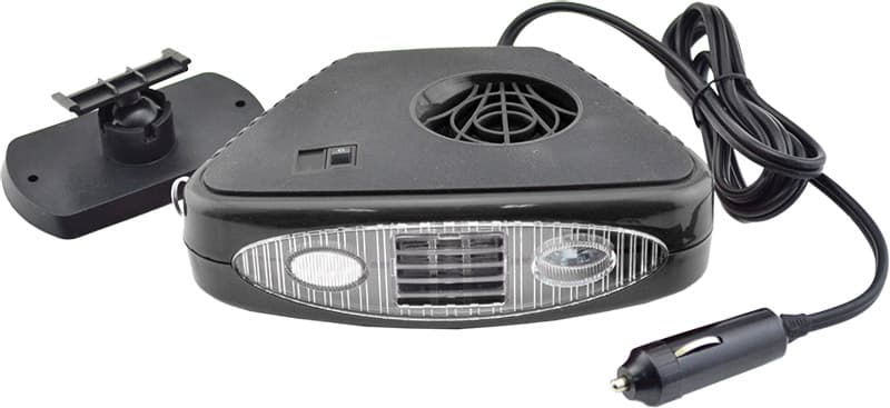 Dle deklarovaných údajů se jedná o elektrické přenosné kombinované zařízení, sestávající se z přídavného topení, ventilátoru a vestavěné LED lampy. Zařízení je určeno k instalaci do motorových vozidlech pomocí stojánku přilepeného nebo přišroubovaného na přístrojovou desku.
Zařízení slouží k rychlému vyhřátí nebo ochlazení interiéru vozidla, k rozmrazení či odmlžení skel, osvícení interiéru nebo jako pohotovostní ruční svítilna.
Technické parametry:
- rychlý ohřev vzduchu;
- 360 ° otočná základna pro montáž na palubní desku;
- výklopná rukojeť umožňuje manipulaci se zařízením;
- třípolohový spínač topení/vypnuto/ventilátor;
- samostatný spínač pro LED lampu;
- vestavěná LED svítilna;
- pogumované vnější pouzdro;
- délka kabelu: 150 cm;
- napájení: 12 V; adaptér do cigaretového zapalovače;
- příkon: 180 W (ventilátor 300 mA, topení + ventilátor až 15 A);
- rozměry (mm): 180/80 x 140 x 56, s podstavcem 180/80 x 140 x 75.

Baleno v krabici