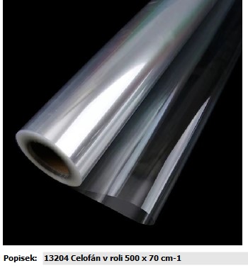 Dle poskytnutých údajů se jedná o plastovou fólii ("celofán").
Dodáváno v roli.
Materiál: plast - regenerovaná celulóza.
Rozměr (cm): 500 x 70