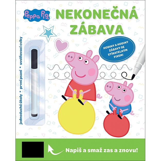 Dle deklarovaných údajů se jedná o obrázkovou knihu (pracovní sešit ve sponkové vazbě) s aktivitami pro děti, doplněnou o černý fix.

Kniha obsahuje 20 ilustrovaných stran aktivit a úkolů (např. spojování teček, malování, obtahování jednoduchých tvarů a linek, hledání rozdílů, bludiště, spojovačky). K vyplňování aktivit slouží černý fix, který lze smazat. Dítě tak může aktivity vyplňovat opakovaně.

Výrobek slouží k procvičování grafomotorických dovedností dítěte. Vhodné pro děti od 3 let.

Rozměr celého výrobku: 230 x 285 mm.

Materiál: papír, plast.

Mazatelný fix: 120 mm; průměr 11 mm; černý inkoust; plstěný hrot.

Určeno pro drobný prodej.