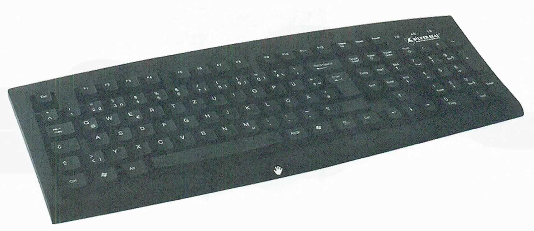 Tastatur
- aus einer mit aktiven und passiven Bauelementen bestückten gedruckten Schaltung
  mit Leiterbahnenmatrix, flexibler Schaltmatte mit Kontaktpunkten, Funktions-,
  Cursorsteuer-, Dezimalblock-, Sonder- und alphanumerischen Tasten mit Silikonschalt-
  elementen in einem Kunststoffgehäuse Coating (Abmessungen: 460 x 165 x 32 mm) mit 
  fest angebrachtem Anschlusskabel mit USB-Stecker und USB-Schutzkappe,
- zur Eingabe von Informationen und Steuerbefehlen nach Anschluss an eine automatische
  Datenverarbeitungsmaschine,
- an die Zentraleinheit automatischer Datenverarbeitungsmaschinen unmittelbar anschließbar
  und in der Lage, Daten in einer von System verwendbaren Form zu liefern,
- zusammen mit Beipack (Installationsanleitung, USB-Kabel und PS/2-Adapter) in einer
  gemeinsamen Verkaufsumschließung.
Die Tastatur bestimmt den Charakter des Ganzen.

Die Ware wird als "Eingabeeinheit für automatische Datenverarbeitungsmaschinen, Tastatur" eingereiht.

Anlage:  1 Abbildung