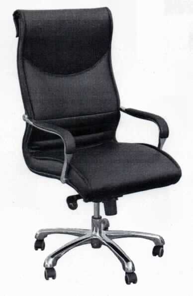 Es handelt sich um einen sog. "AMSTYLE ® Design Leder Chefsessel - Milano, Art. SPM 1.022, siehe Foto, in Form eines ca. 60 x 61 x 119/125 cm (LxBxH) großen Bürosessels. 
Er weist ein Gestell aus verchromtem Aluminium mit sternenförmigem, fünfarmigem Fuß mit Laufrollen, eine mit schwarzem Napalonleder bezogene, gepolsterte Sitzfläche und Rückenlehne und gepolsterte Armlehnen aus Aluminium auf.
Das Erzeugnis ist sowohl höhenverstellbar als auch schwenkbar. Es weist eine sog. Synchronmechanik zum gleichzeitigen Kippen der Rückenlehne und des Sitzes auf. 
Die Ware ist als "den Friseurstühlen ähnlicher Stuhl mit Schwenk-, Kipp-, und Hebevorrichtung" einzureihen.