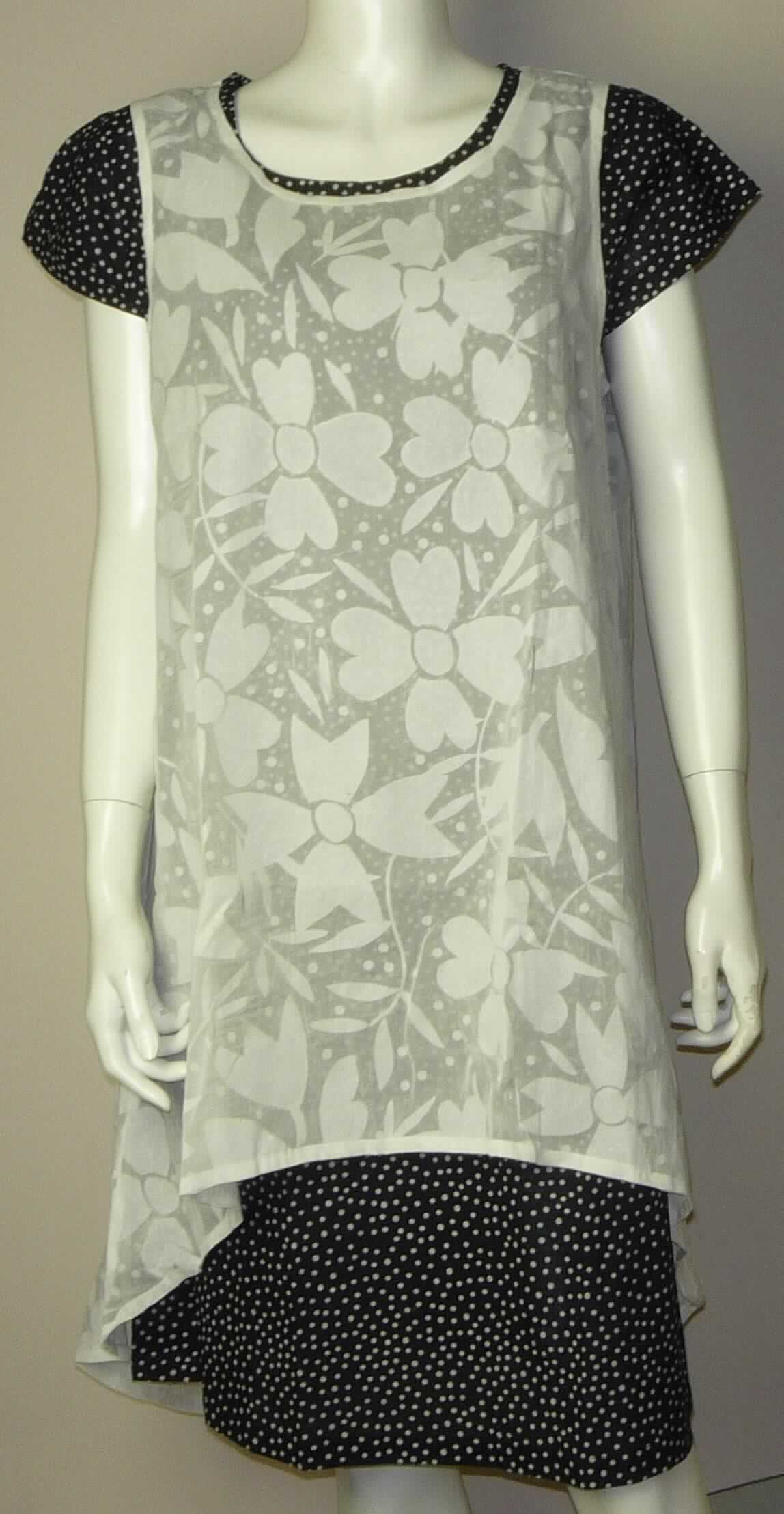 Kleid, sog. Zweilagiges Kleid, Art. 62-714, Größe M, Foto siehe Anlage,
- teilweise zweilagig gearbeitet; beide Lagen sind mit der Schulternaht dauerhaft verbunden und so
  gestaltet, als ob ein Trägerkleid über einem kurzärmligen Kleid getragen wird,
- mit einer Außenlage aus ca. 0,3 mm dicken, leicht transparenten, bedruckten Geweben aus laut Antrag 
  100 % Viskose (künstliche Chemiefasern) und einer Innenlage aus 0,3 mm dicken, bedruckten Geweben 
  aus laut Antrag 100 % Baumwolle; beide nicht nach dem Batikverfahren handbedruckt,
- über den halben Oberschenkel reichend (Rückenlänge: ca. 110 cm); hinten abgerundet, vorn gerade und 
  ca. 9,5 cm kürzer gearbeitet,
- mit einem runden Ausschnitt,
- mit kurzen Ärmeln, 
- an allen Rändern durch Umschlagen und Festnähen gesäumt,
- kann ohne ein weiteres, den Unterkörper bedeckendes Kleidungsstück getragen werden, 
- im Hinblick auf den Umfang überwiegen die Gewebe aus Baumwolle und im Hinblick auf das äußere 
  Erscheinungsbild die Gewebe aus künstlichen Chemiefasern; da keines der Gewebe gegenüber dem 
  anderen vorherrscht, ist das in der Nomenklatur zuletzt genannte Gewebe aus künstlichen Chemiefasern 
  das für die Spinnstoffermittlung maßgebende Flächenerzeugnis.

"Kleid, aus Geweben, für Frauen, aus künstlichen Chemiefasern, nicht nach dem Batik-Verfahren handbedruckt"