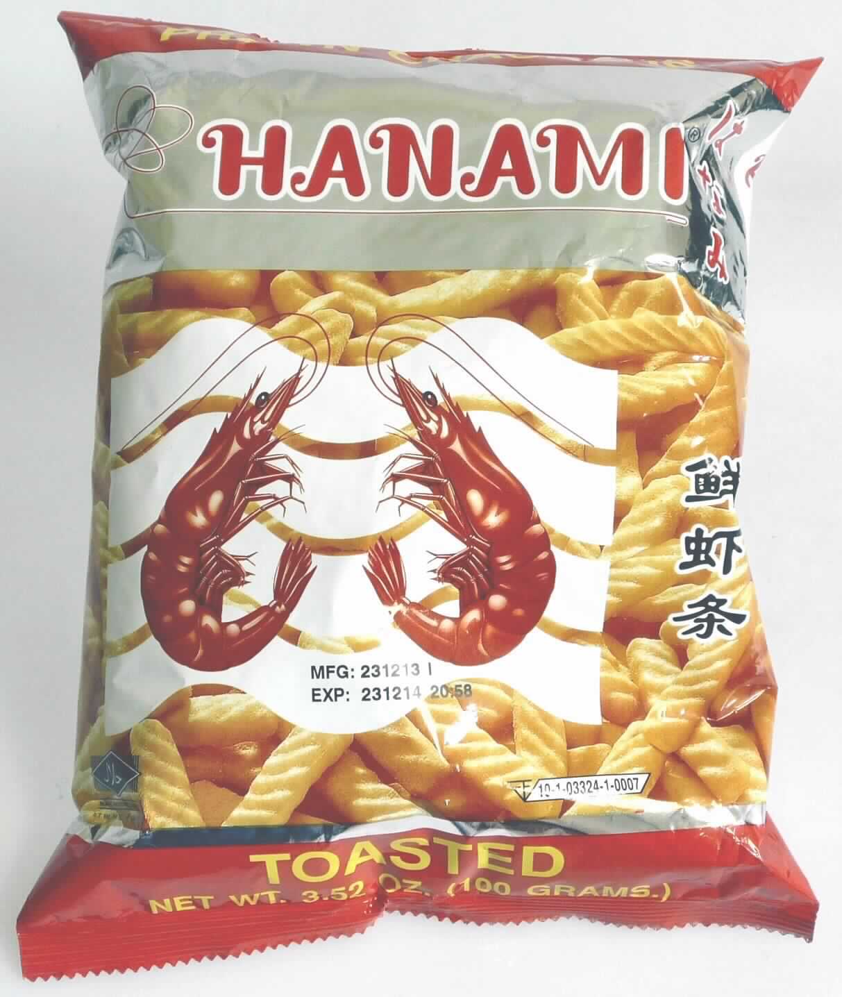 Garnelen-Cracker

Antragsangaben:
"Hanami" Garnelen-Cracker, Originalgeschmack, Artikel-Nr. 51116
Zutaten: Weizenmehl 73,14 %, Garnelen 10 %, Palmöl 10 %, Würzmischung 3 %, Zucker 2,4 %, Salz, Pfeffer, Geschmacksverstärker.

Beschaffenheit des vorgelegten Warenmusters:
Original-Kunststoffbeutel mit Angaben zum Erzeugnis (Garnelen-Cracker - Originalgeschmack 100 g) und zu den Zutaten (siehe Feld 8), darin hellbraune, leicht gebogene, aufgeblähte, knusprige, spröde, geriffelte, ca. 4 - 5 cm lange, 1 cm breite und 0,8 cm dicke Gebäckstäbchen (augenscheinlich durch Extrusion hergestellt), Geruch leicht fischig, Geschmack nach würzigem Knabbergebäck mit Garnelenaroma. 

Stärke/Glucose*: 50 bis weniger als 75 GHT 
Saccharose/ Invertzucker/Isoglucose*: 0 bis weniger als 5 GHT 
Milchfett*: nicht enthalten 
Milchprotein*: nicht enthalten 
*:   berechnet aus der Zutatenliste in Verbindung mit den Nährwertangaben

Backware, extrudiertes Erzeugnis, gesalzen oder aromatisiert