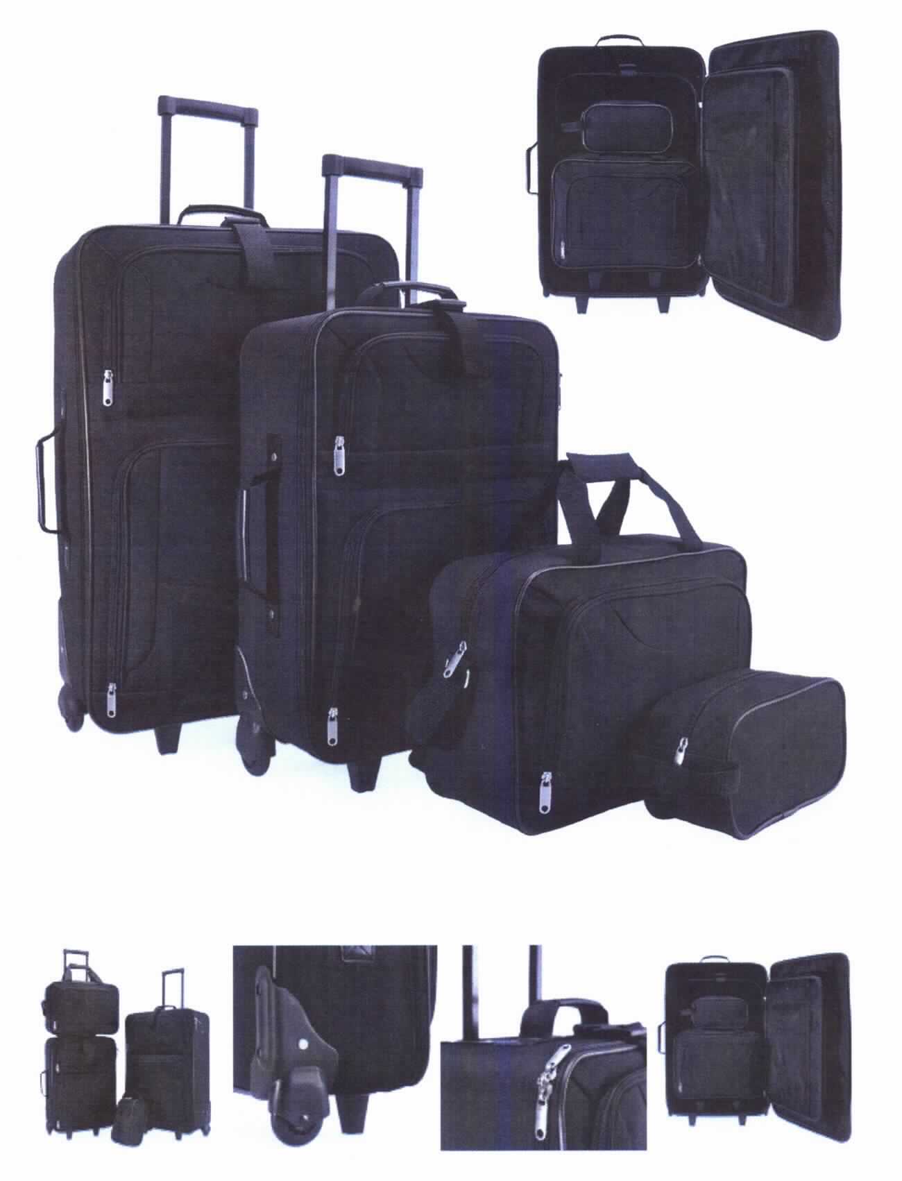 Vierteilige Zusammenstellung, bestehend aus zwei Reisekoffern (Trolleys), einem aktentaschenähnlichen Behältnis und einem ähnlichen Behältnis, sog. 4-teiliges Kofferset, Foto siehe Anlage,
- die Waren dienen weder der Befriedigung eines speziellen Bedarfs noch der Ausübung einer bestimmten
  Tätigkeit, stellen sich somit nicht als Warenzusammenstellung i. S. d. AV 3 b) dar und sind damit getrennt
  einzureihen,
- aktentaschenähnliches Behältnis:
- - mit einer Außenseite aus Spinnstoffen,
- - in den Abmessungen: ca. 40 cm (Breite) x 30 cm (Höhe) x 14 cm (Tiefe),
- - mit zwei Handtragegriffen und einem verstellbaren Schultertragegurt,
- - auf der Rückseite mit einem angenähten, quer verlaufenden Streifen aus Spinnstoffen zur Befestigung des
    aktentaschenähnlichen Behältnisses an einem Trolleygestänge,
- - mit einem aufgesetzten Vorfach mit einem an drei Seiten umlaufenden Reißverschluss und mit einem
    Firmenlogo aus unedlen Metall versehen,
- - - innen ohne weitere Ausstattung oder Aufteilung,
- - - gefüttert,
- - mit einem Hauptfach mit einem an drei Seiten umlaufenden Reißverschluss, 
- - - mit einer an einer Langseite angenähten Bodenplatte, ansonsten ohne weitere Ausstattung oder Aufteilung,
- - - ungepolstert,
- - ohne Hinweise auf Handarbeit.

"Aktentaschenähnliches Behältnis, mit Außenseite aus Spinnstoffen, nicht handgearbeitet"