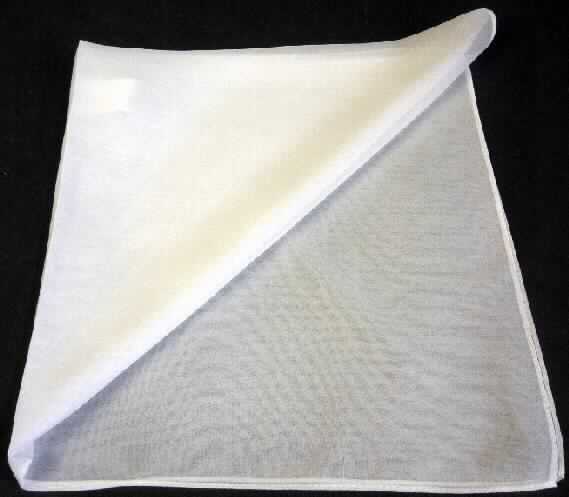 Ziertaschentuch, sog. Chiffontuch/Halstuch, Foto siehe Anlage,
- aus einfarbigen Geweben aus lt. Antrag 100 % Polyester  (synthetische Chemiefasern),
- in annähernd quadratischer Form mit den Abmessungen von ca. 51 cm x 51 cm,
- an den Rändern durch Umschlagen und Festnähen gesäumt, somit konfektioniert,
- aufgrund der Abmessungen (weniger als 60 cm auf jeder Seite) kein Halstuch der 
  Position 6214.

" Ziertaschentuch, aus Geweben, aus Chemiefasern"
