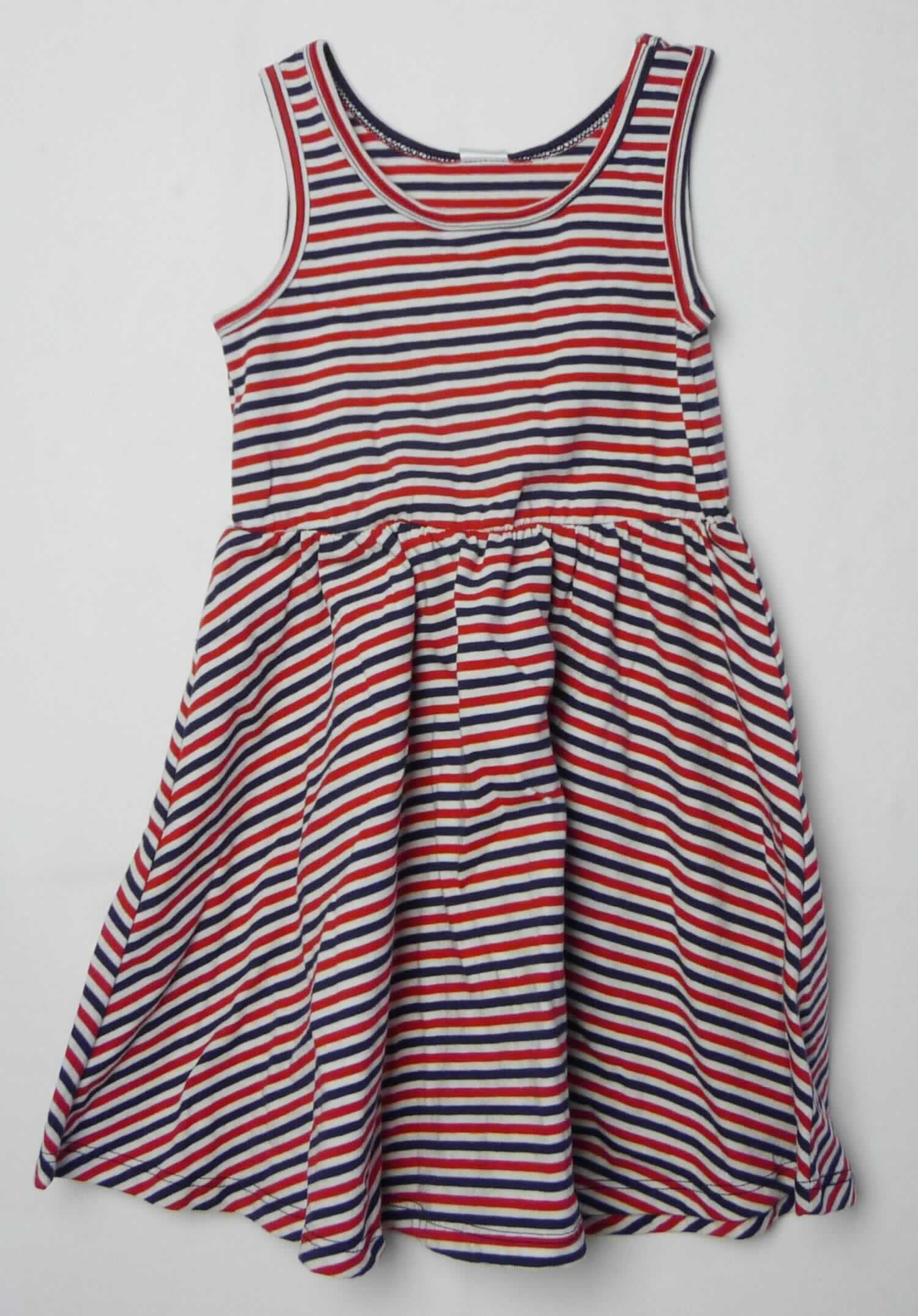 Kleid, sog. Skaterkleid für Kinder, Art. RSA0140, Größe 2 (entspricht Größe 92), Foto siehe Anlage,
- aus ca. 0,6 mm dicken, buntgewirkten Gewirken aus laut Antrag 100 % Baumwolle,
- bis knapp zum Knie reichend (Rückenlänge: ca. 53 cm),
- mit einem runden Halsausschnitt,
- ohne Öffnung und ohne Verschluss,
- ärmellos,
- am unteren Rand durch Umschlagen und Festnähen gesäumt,
- kann ohne ein weiteres, den Unterkörper bedeckendes Kleidungsstück getragen werden.

"Kleid, aus Gewirken, für Mädchen, aus Baumwolle"