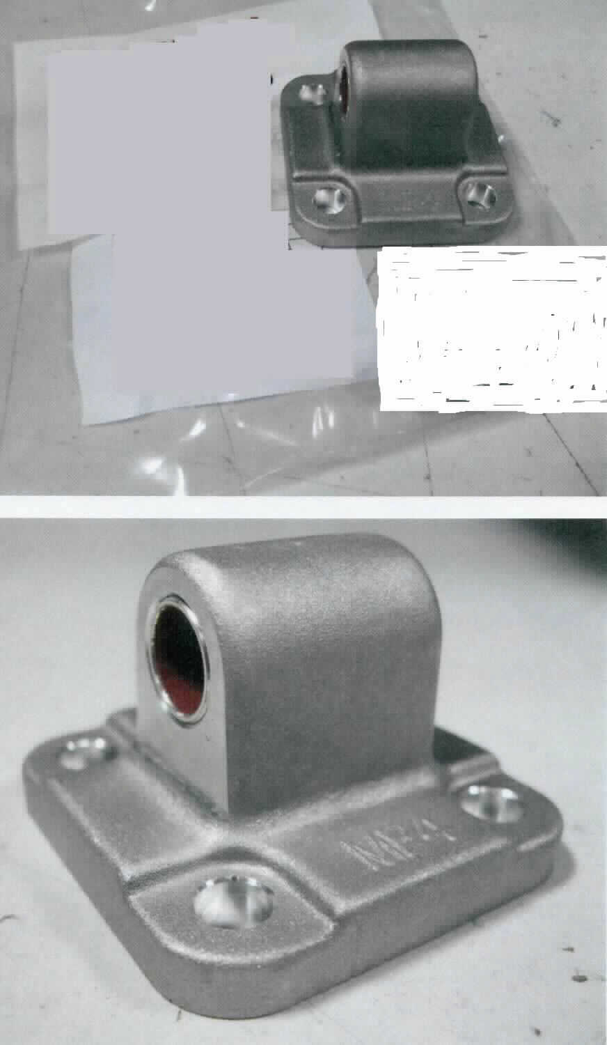 Es handelt sich um ein Wellengleitlager (Lagerschale), eingepresst in ein Lagergehäuse,  je nach Ausführung geeignet für Kolben zwischen 32 und 125 mm Durchmesser. Die auch als "MP 4, Gegenlager zur Gabelbefestigung MP2" bezeichnete Ware dient nach Angaben des Antragstellers zur reibungsarmen Befestigung von Pneumatik-Zylindern und ist mit einfachen Führungsbuchsen aus Stahl, Sintermaterial (Bronze) und Kunststoff (PTFE) und im Gehäusebereich mit vier Aussparungen zur Befestigung versehen. 

Die kombinierte Maschine, bestehend aus Lagerschale und Lagergehäuse wird entsprechend ihrer Hauptfunktion als Lagerschale eingereiht.