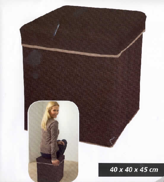 Aufbewahrungsbox/Sitzwürfel, Art. 5200010100, s. Foto.
Es handelt sich um einen zusammenfaltbaren Sitzhocker in Form einer ca. 40 cm x 40 cm x 45 cm großen Truhe aus mit braunem textilem Material (Fleece/Cotton lt. Antragstellerin) überzogenen Formteilen aus Faserplatte (charakterbestimmend in Bezug auf Stabilität und Formgebung), einem Einlegeboden, sowie einem weich gepolsterten Deckel.
Die Möbeltruhe ist dazu bestimmt, auf den Boden, z. B. von Wohn-, Kinderzimmern gestellt zu werden. Sie dient der Aufnahme von Gegenständen und kann zusätzlich zum Sitzen verwendet werden. 
Sie ist in einem Folienbeutel aufgemacht.

Die beschriebene Ware ist als "anderes als von den Positionen 9401 und 9402 erfasstes Möbel (Truhe) aus Faserplatte und Kunststoff, ohne Bezug zu einem bestimmten Raum" einzureihen.