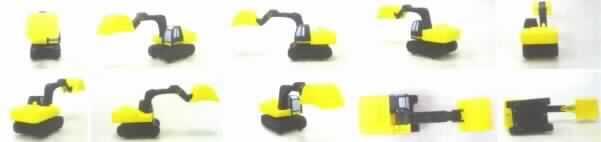 Anderes als zuvor in der Position 9503 erfasstes Spielzeug, mit eingebautem Motor, aus Kunststoff, noch nicht zusammengesetzt, in Form einer Warenzusammenstellung in Aufmachung für den Einzelverkauf, z.T. unfertig, sog. Motiv "Beans Mechanical Digger" aus der Serie "Mc Donald's - Fantastic Mr. Fox 2009". 

Die Warenzusammenstellung beinhaltet:
- ein noch nicht mit den dazugehörigen, auswechselbaren Aufklebern zusammengesetztes, aus Kunststoff bestehendes, drehbares, mit einem Rückziehmotor ausgestattetes, schwarzgelbes Kettenfahrzeug in Form eines Baggers (charakterbestimmend insbesondere im Hinblick auf die Verwendung) und
- ein Druckerzeugnis in Form eines aus Papier bestehenden, noch aus der Karte heraus zu trennenden, hinstellbaren, flachen Baumes.

Die Warenzusammenstellung dient der spielerischen Unterhaltung und ist mit einem Beipackzettel in einem Polyethylenbeutel für den Einzelverkauf aufgemacht.

Ein Bild der Ware befindet sich im Internet unter:
http://ec.europa.eu/taxation_customs/dds/ebticau_de.htm.