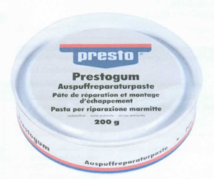 Angaben: 
Auspuffreparaturpaste; kittartige Paste zur Reparatur von Löchern, Rissen und sonstigen Perforationen in Auspuffanlagen.

Warenbeschaffenheit:
Dunkelgraue, mit Fasern durchsetzte, pastöse, schnell an Luft abbindende Masse, verpackt in 200g-Originaldose.

Befund: 
Nach Beschaffenheit und Verwendungszweck kennzeichnet sich die Ware als anderer Kitt.