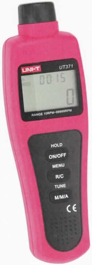 Sog. Drehzahlmesser UNI-T UT371 in Form einer Warenzusammenstellung in Aufmachung für den Einzelverkauf, im Wesentlichen bestehend aus
- Drehzahlmesser (charakterbestimmender Bestandteil) in einem pinkfarbenen Kunststoffgehäuse mit LC-Display und drei Drucktastknöpfen,
- 10 Reflektionspads, sowie
- einer Gebrauchsanleitung (äußere Form: siehe Abbildung in der Anlage).

Die Waren sind in einer Blisterverpackung für den Einzelverkauf aufgemacht. Das Erzeugnis dient der Ermittlung der Drehzahl per Zeiteinheit (hier RPM), bspw. von Motoren, Lüftern, Wellen.

Die Ware wird als "anderer Geschwindigkeitsmesser als Tachometer und solche der Pos. 9014 und 9015, nicht ausschließlich für Land- und Luftfahrzeuge bestimmt" eingereiht.